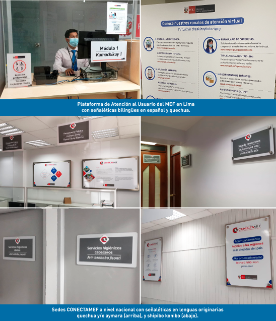 MINISTERIO DE ECONOMÍA Y FINANZAS IMPLEMENTA SEÑALÉTICAS EN LENGUAS ORIGINARIAS